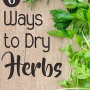 Dry Herbs on a Cutting Board with Text - 6 Ways to Dry Herbs