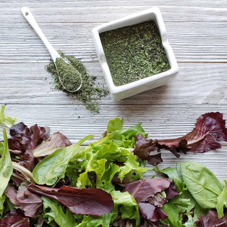 Dehydrated lettuce and fresh lettuce on wooden background preparing to dry