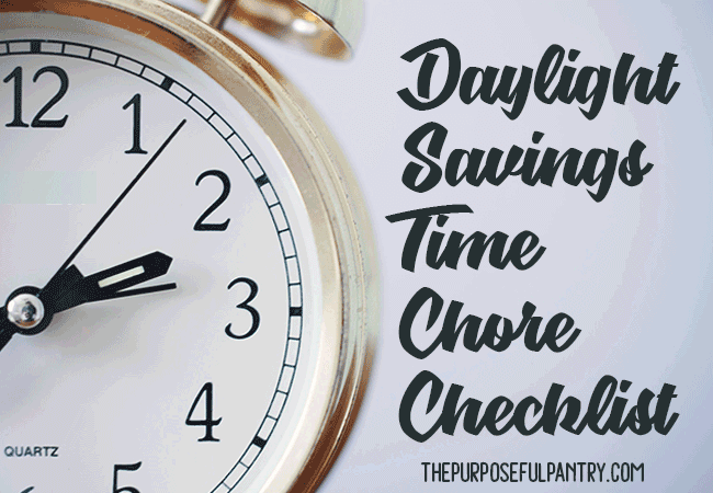 Daylight Savings Time Chore Checklist