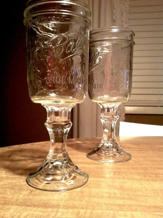 DIY Canning Jar Wine Glasses