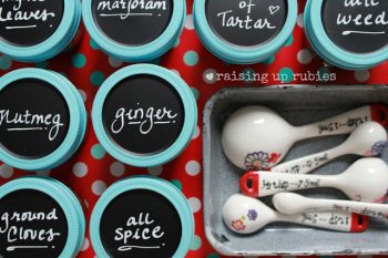 Reusing Canning Jars and lids for spice rack