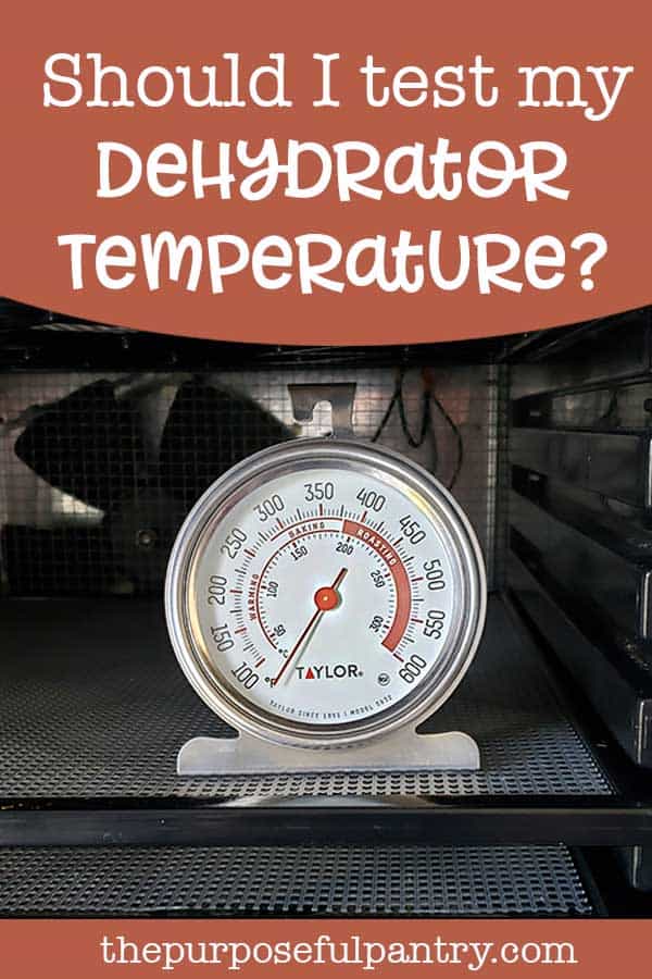 oven thermometer in open Excalibur Dehydrator to test dehydrator temperature