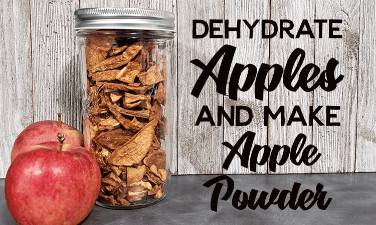 Mason Jar full of dehydrated Apples and two apples to dehydrate apples