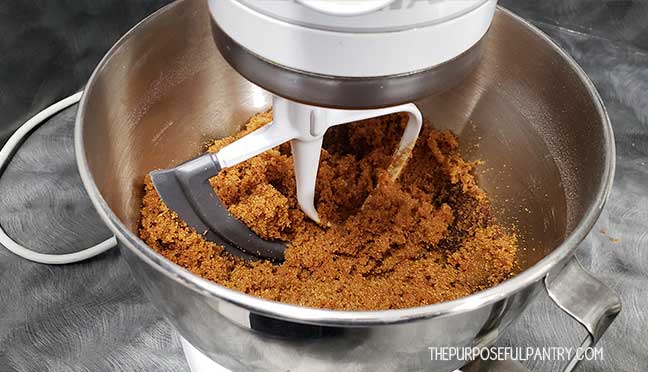 Kitchen Aid mixer blending homemade brown sugar