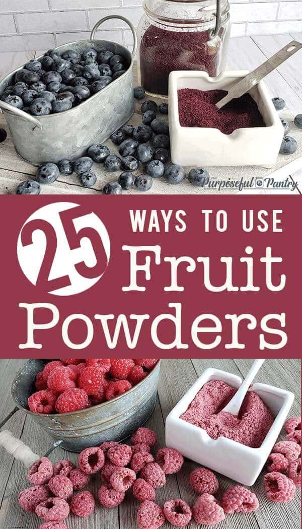 Blueberries, blueberry powder, raspberries and raspberry powder in containers on wooden backgrounds