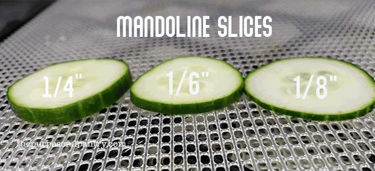 Cucumber slices in different thicknesses