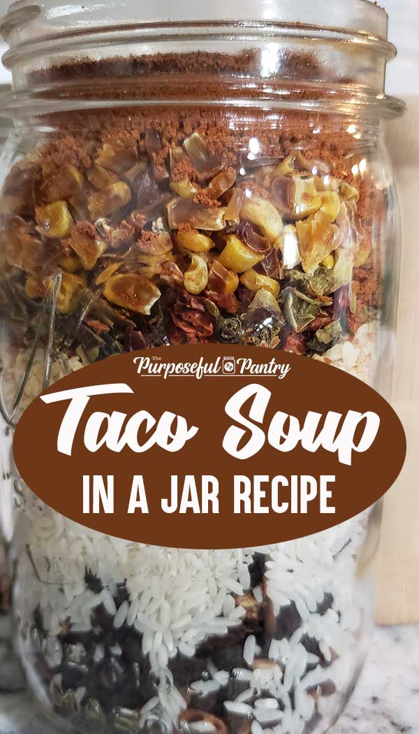 Taco soup in a jar - ready made meal in a jar