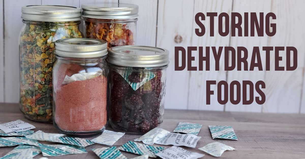 Dehydrated foods in mason jars, moisture and oxygen absorbers