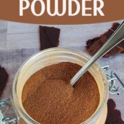 Jar of tomato powder with text: Ways to Use Tomato Powder