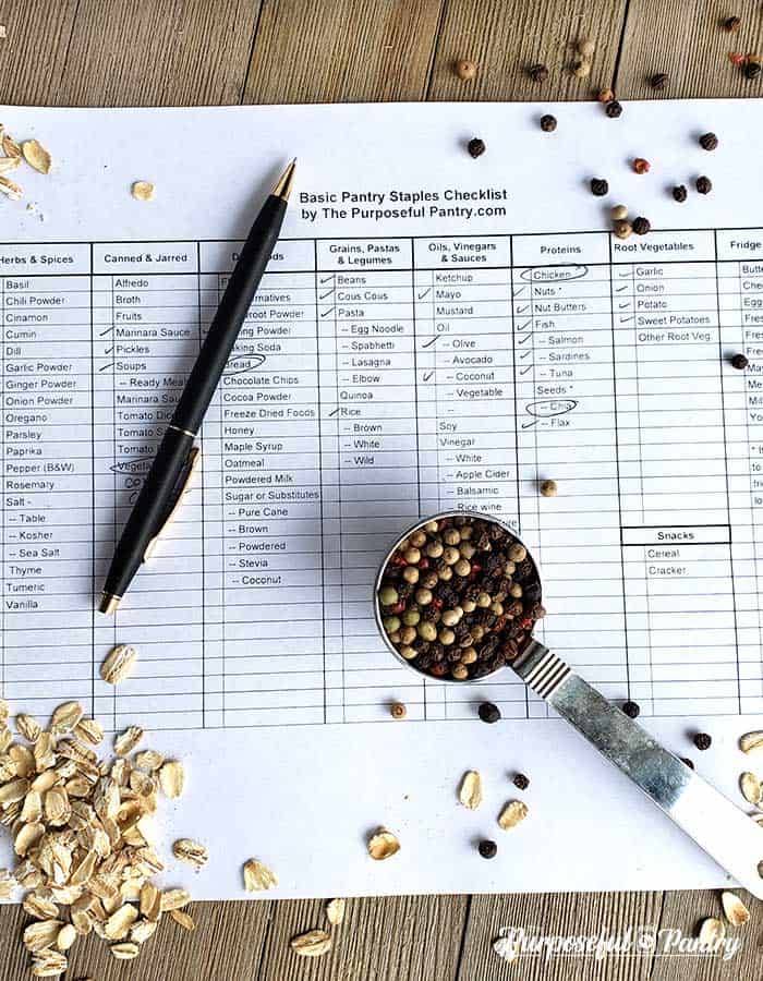 Basic Pantry Staples Checklist The Purposeful Pantry
