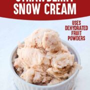 Bowl of snow ice cream sitting on top of fresh snow