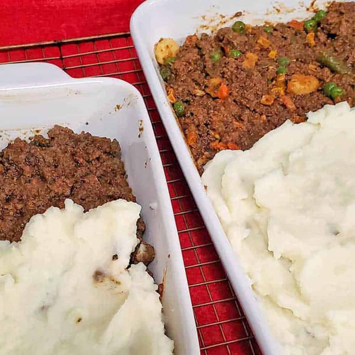 Cottage pie made from dehydrated vegetables