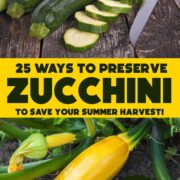 Green and gold zucchini for pin on how to preserve zucchini