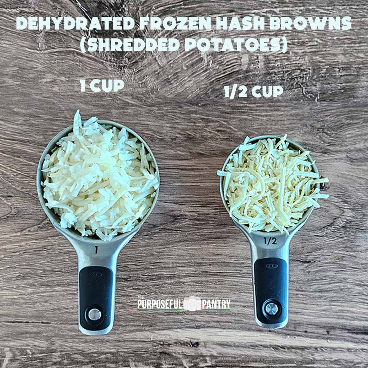 Yield of dried shredded potatoes (hash browns).