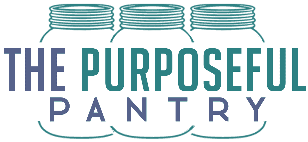 The Purposeful Pantry Logo in front of mason jars.