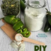 Diy jalapeno salt on a wooden table.