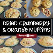 Dried cranberry and orange muffins.