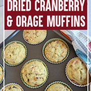 Dried cranberry and orange muffins.