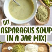 Homemade asparagus soup mix ingredients displayed for a diy recipe.