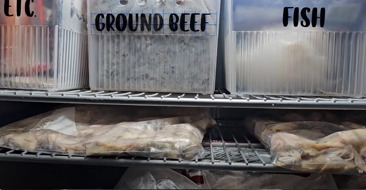 A freezer shelf created to pre-freeze foods for putting into the freeze dryer.